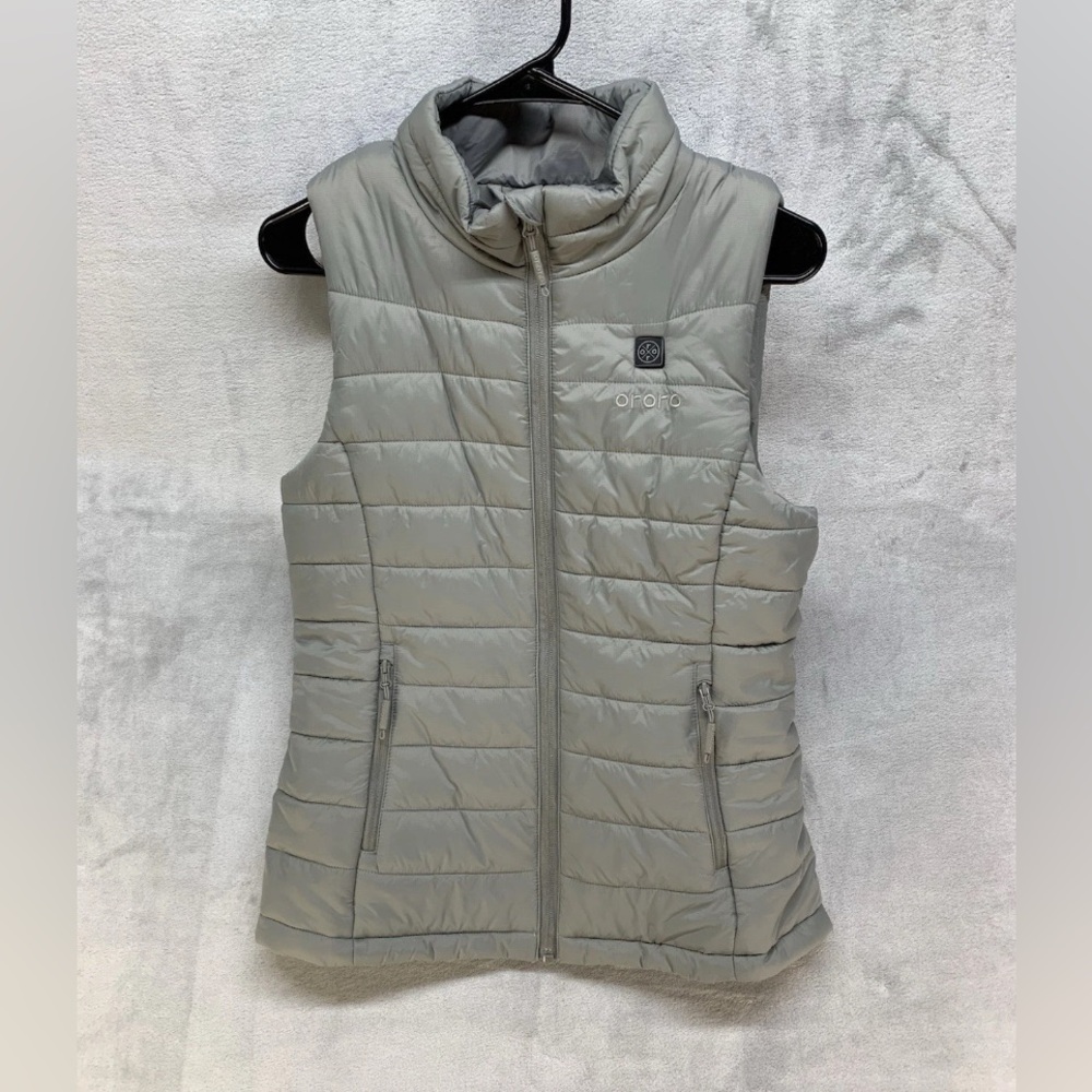 Ororo Heated Vest Mens XS Gray Silver Outdoors Winter Puffer With Battery